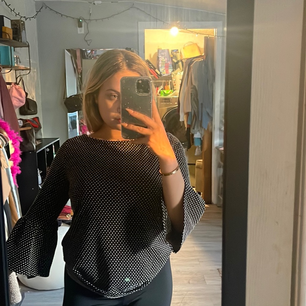 Talbots polka dot top